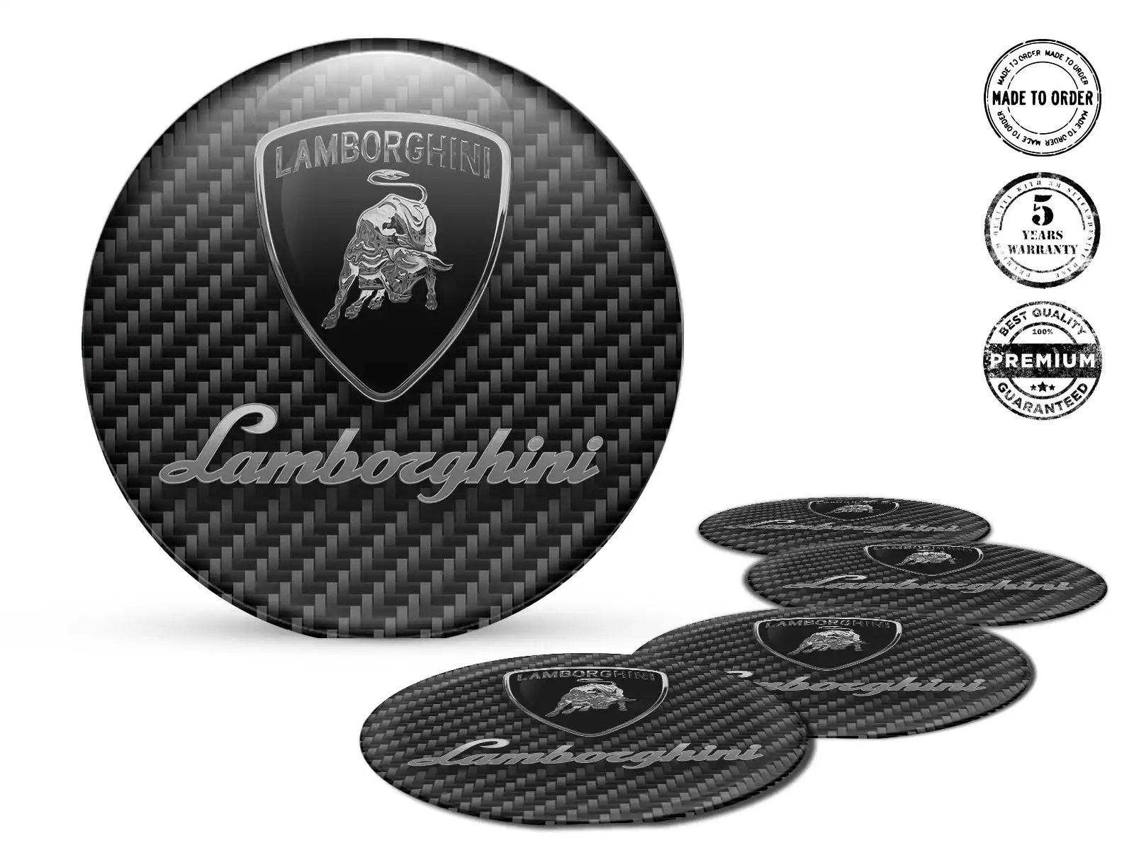 Lamborghini Calcomanía de Aro Logo Insignias Silicona Lujo
